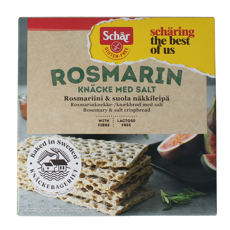 Schar Knackebrod rozemarijn zout glutenvrij 230 gram