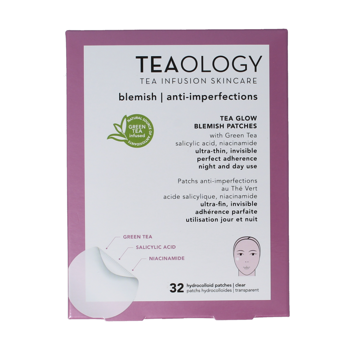Teaology Tea glow blemish patches 32 stuks