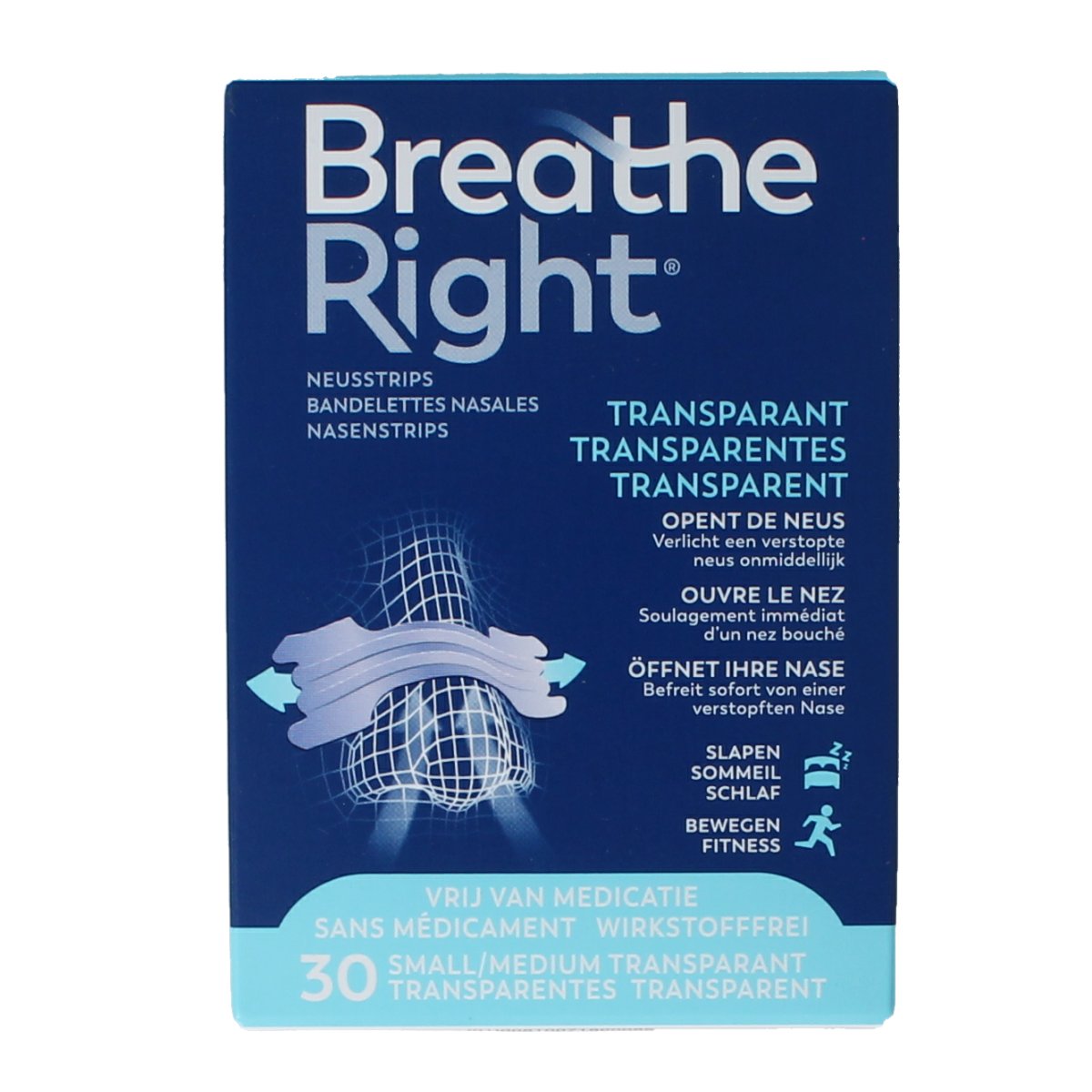 Breathe Right clear 30 stuks