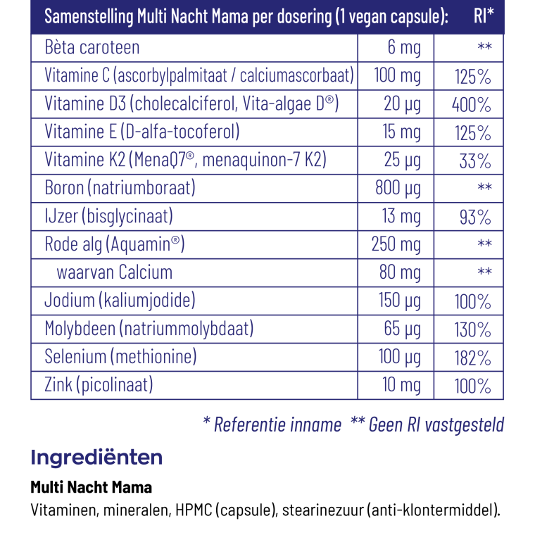 Vitakruid Multi nacht mama vegan