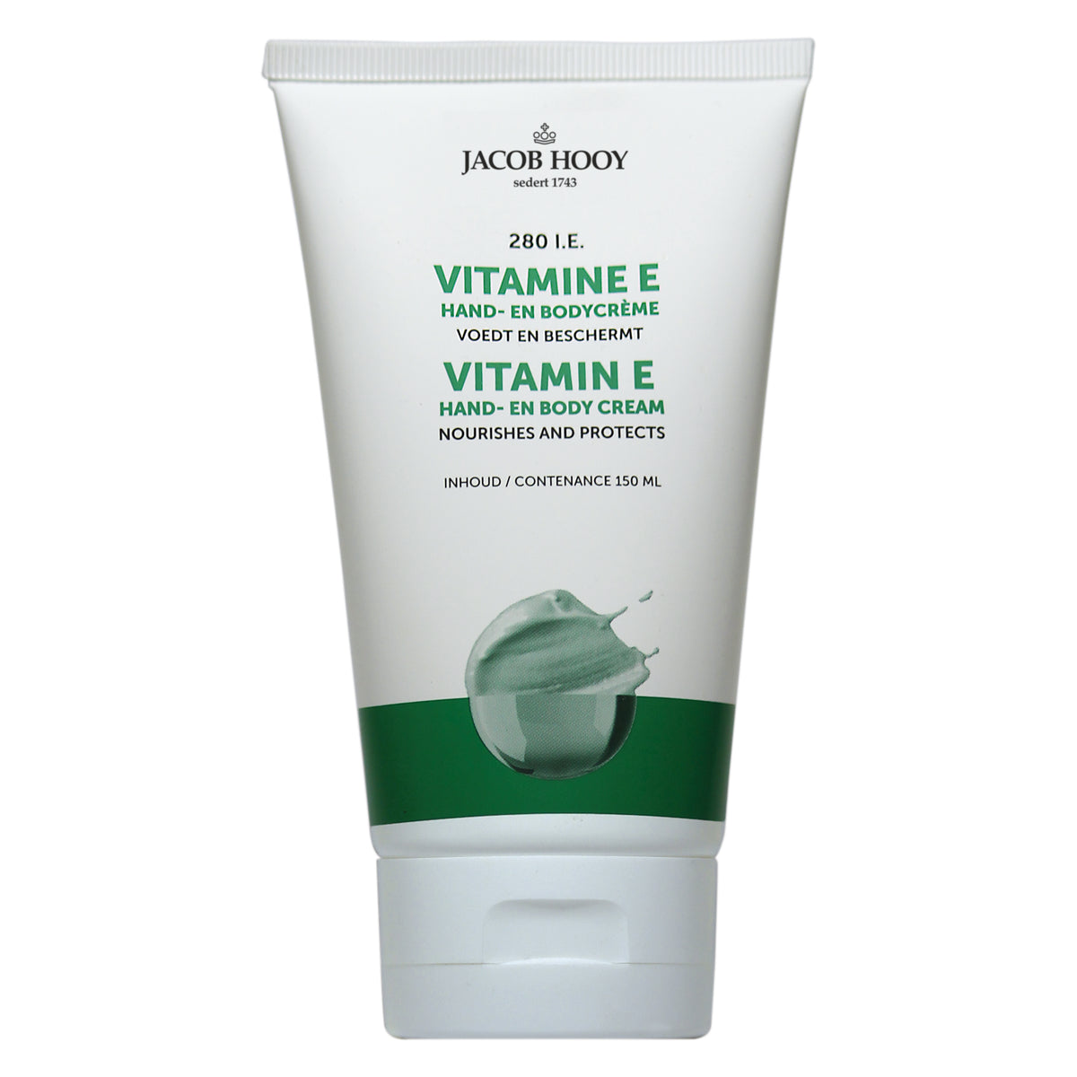 Jacob Hooy Vitamine E hand en bodycreme tube 150 ml