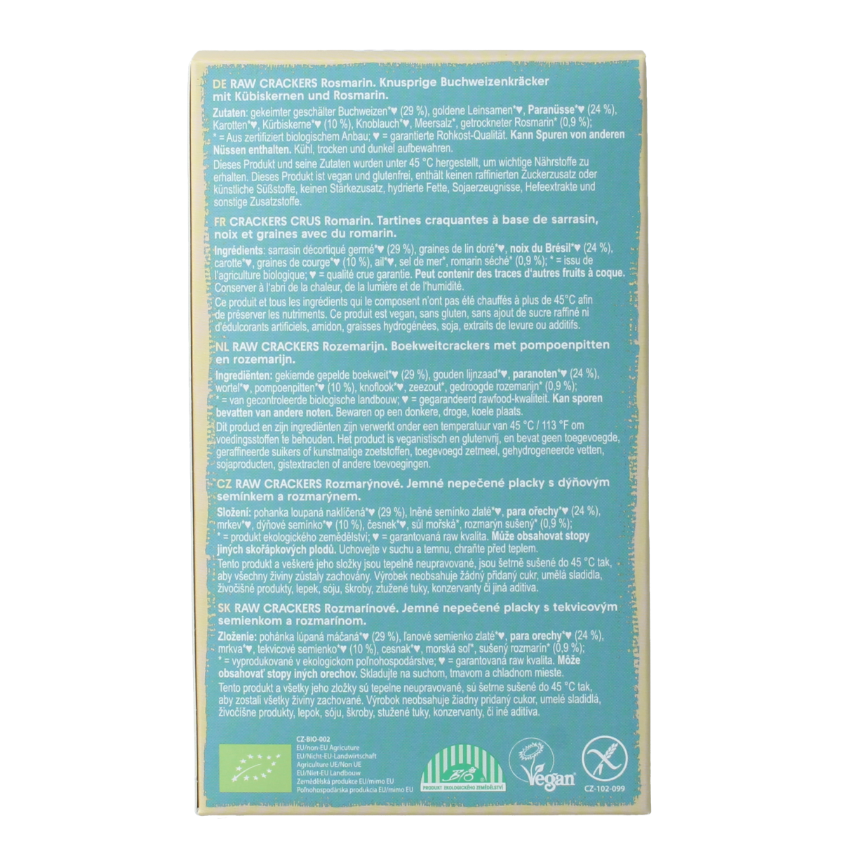 Lifefood Life crackers rozemarijn raw biologisch 90 gram