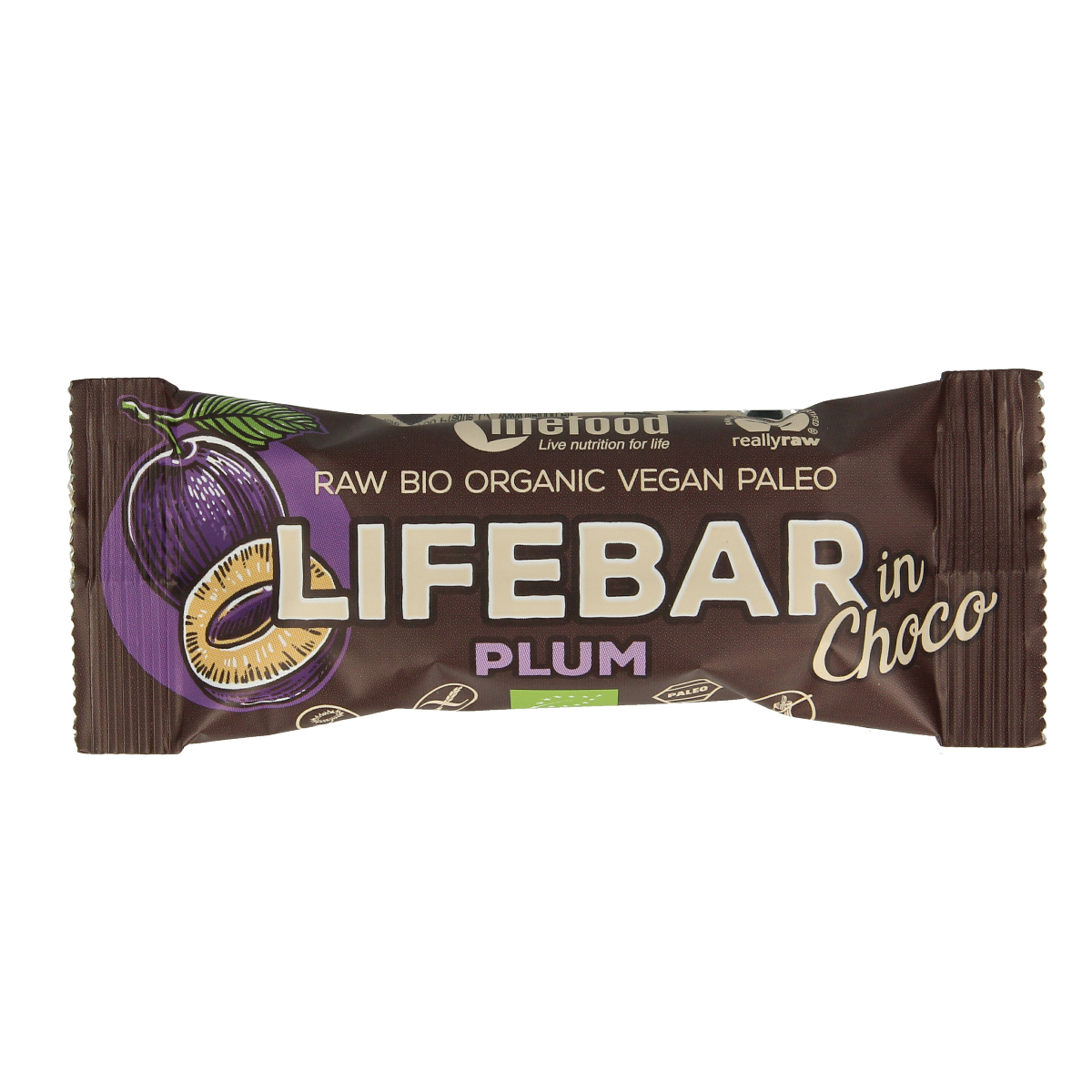 Lifefood Lifebar inchoco plum/pruim 40 gram