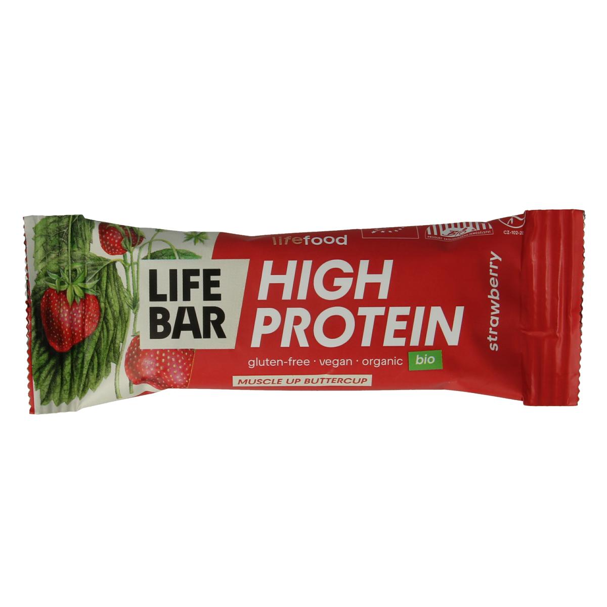 Lifefood Lifebar proteine aardbei biologisch 40 gram