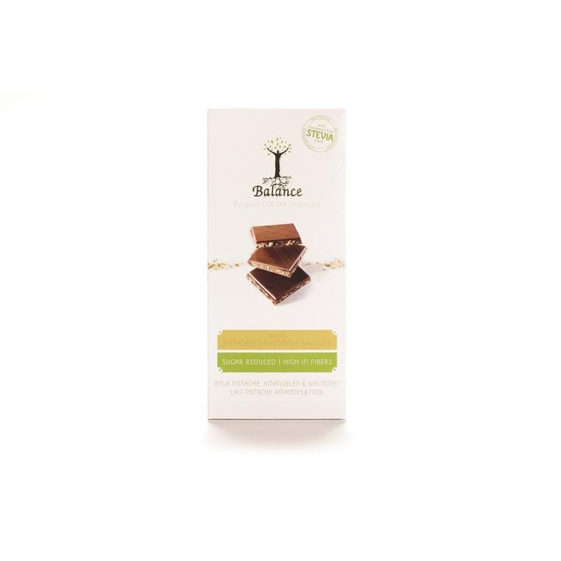 Balance Choco stevia tabletten melk pistache 85 gram