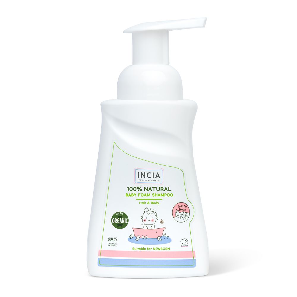 INCIA 100% Natuurlijke Baby Schuim Shampoo Hair & Body 200 ml