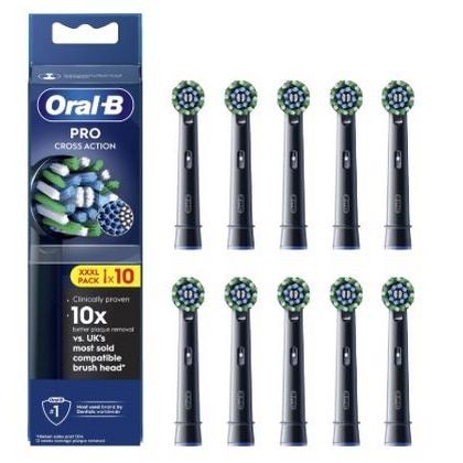 Oral-B Cross Action Opzetborstels Zwart 10 stuks
