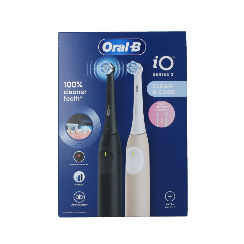 Oral B Elektrische tandenborstels IO2 duo black/pink 2 stuks