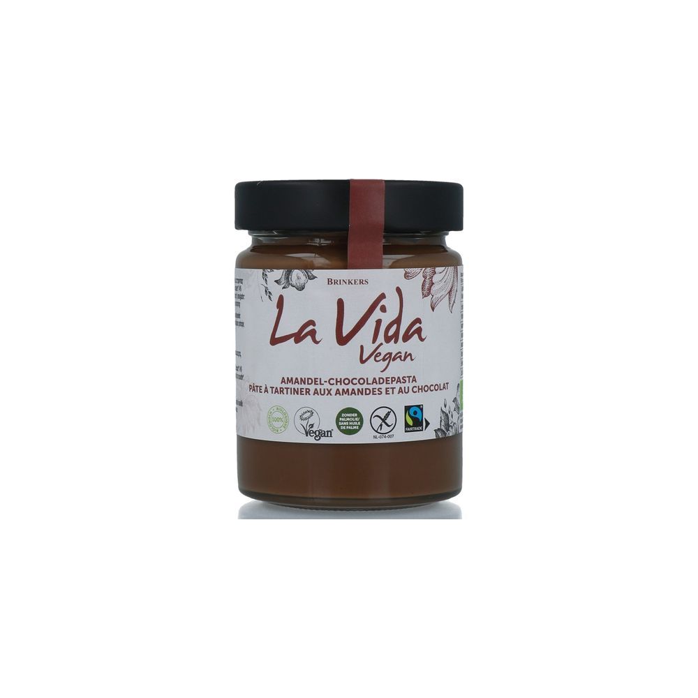 La Vida Vegan Amandelchocoladepasta Biologisch 270 gr