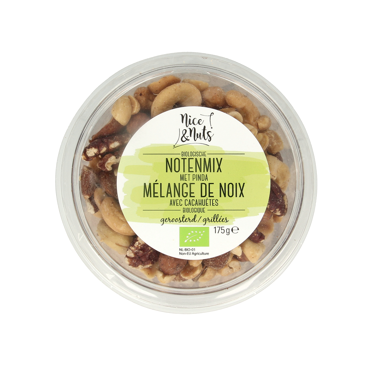 Nice & Nuts Notenmix gebrand met pinda zonder zeezout 175 gram
