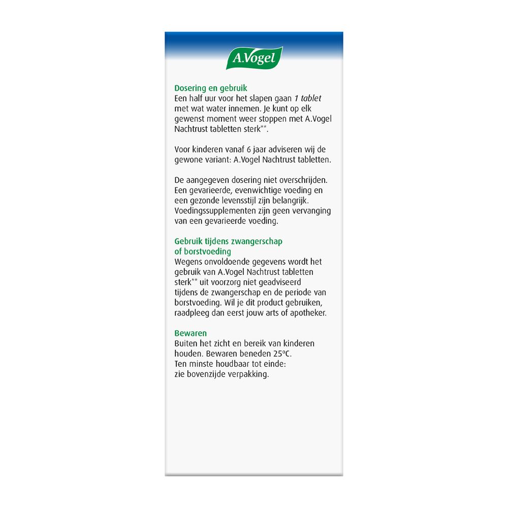 A.Vogel Dormeasan citroenmelisse nachtrust sterk 30 tabletten