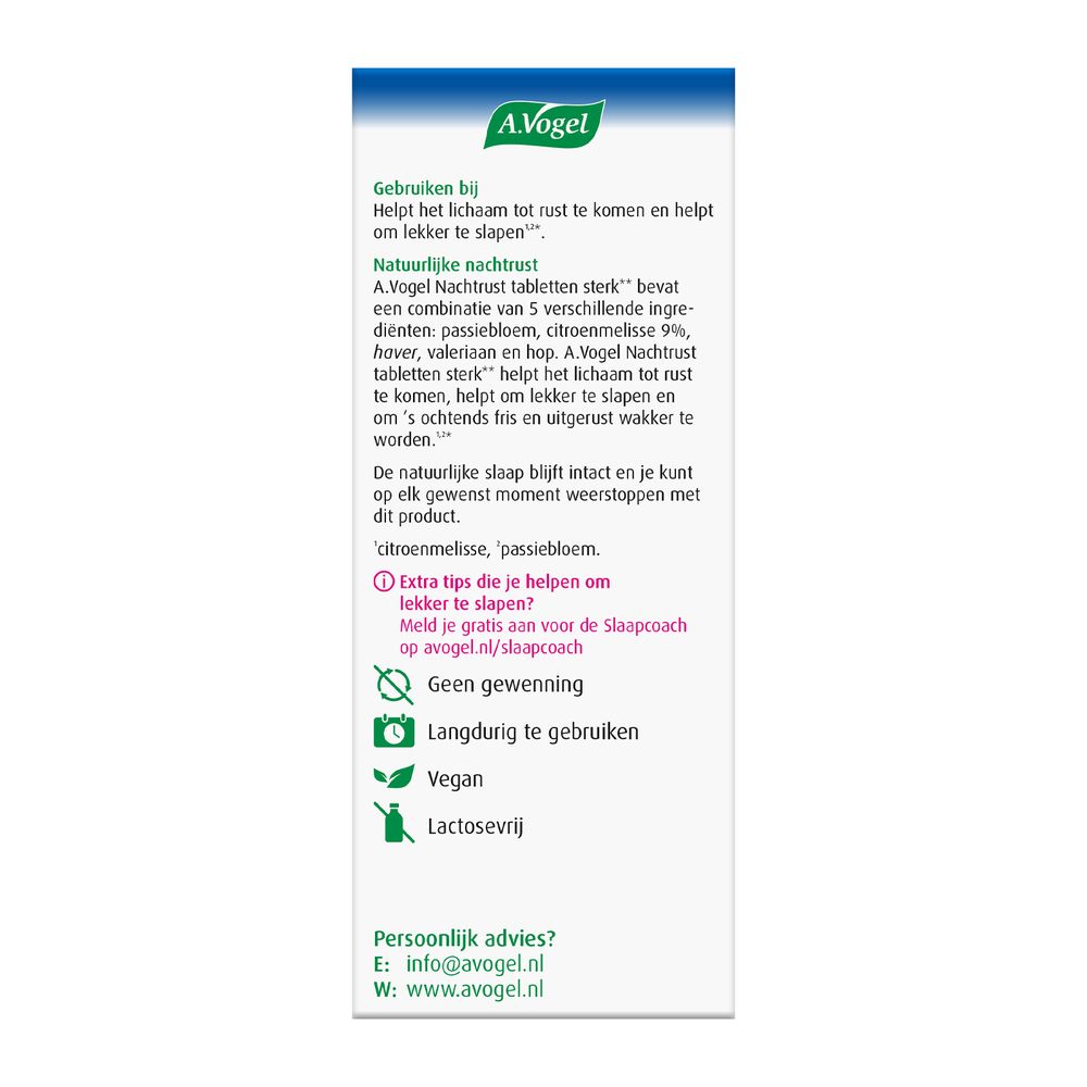 A.Vogel Dormeasan citroenmelisse nachtrust sterk 30 tabletten
