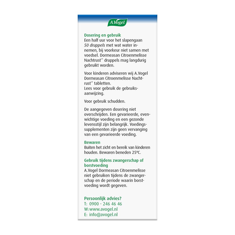 A.Vogel Dormeasan citroenmelisse nachtrust druppels 100 ml