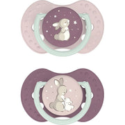 Difrax Lovi Dynamic Fopspeen 3-6m Night & Day Girl 2 stuks