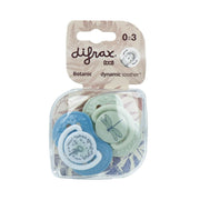 Difrax Dynamic Fopspeen 0-3M Botanic Blue / Green 2 stuks