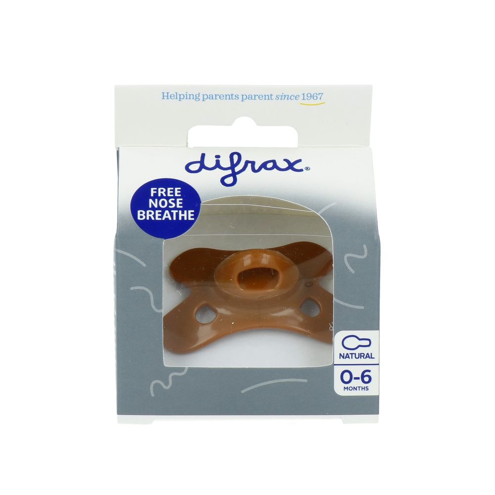 Difrax Natural Fopspeen 0-6m Uni Cinnamon