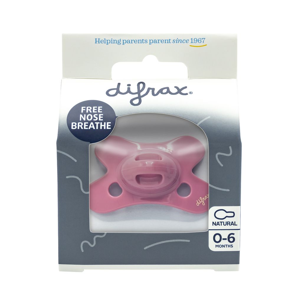 Difrax Natural Fopspeen 0-6m Uni Raspberry