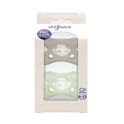 Difrax Fopspeen natural siliconen 6-12M, 2st Stone/ Sage 2 stuks