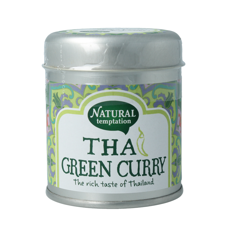 Natural Temptation Thai green curry blikje bio 35 gram