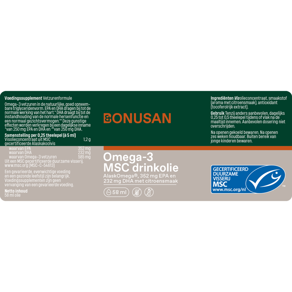 Bonusan Omega-3 drinkolie 58 ml