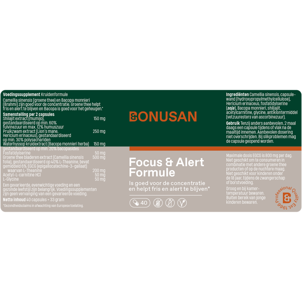 Bonusan Focus en Alert formule 40 capsules