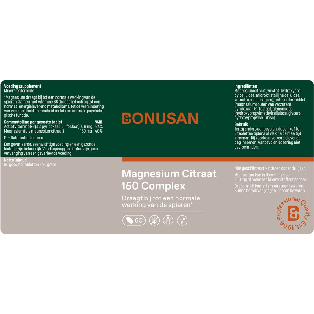 Bonusan Magnesium Citraat 150 mg plus