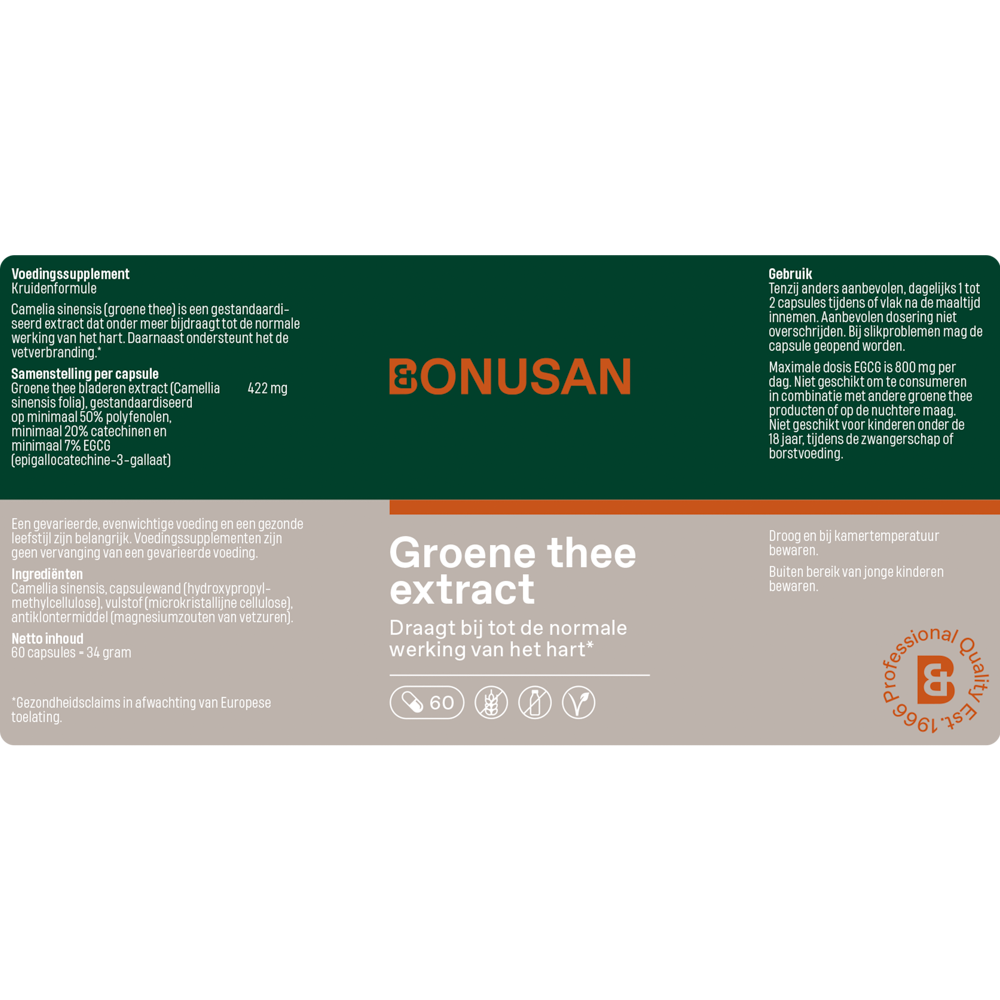 Bonusan Groene thee extract 60 capsules