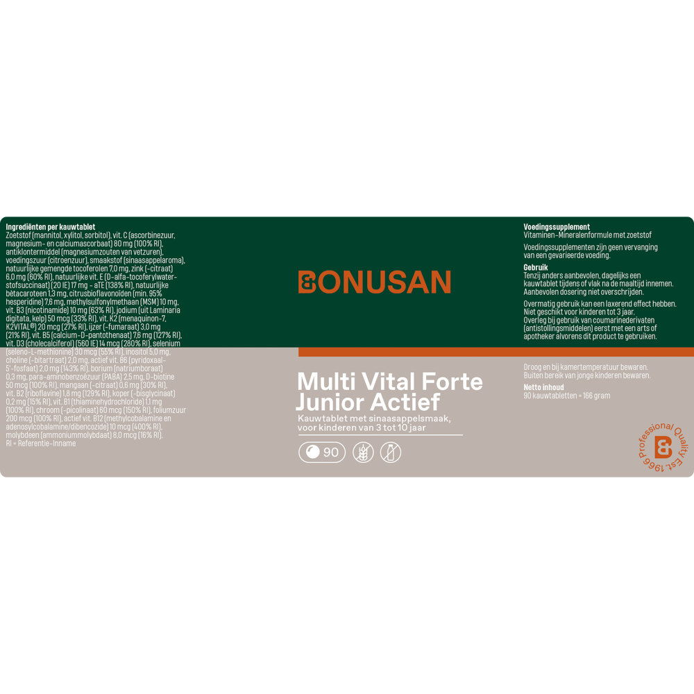 Bonusan Multi Vital Forte Junior Actief 90 tabletten