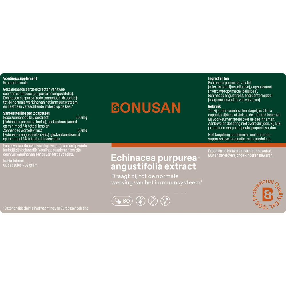 Bonusan Echinacea purpurea angustfolia extract 60 capsules