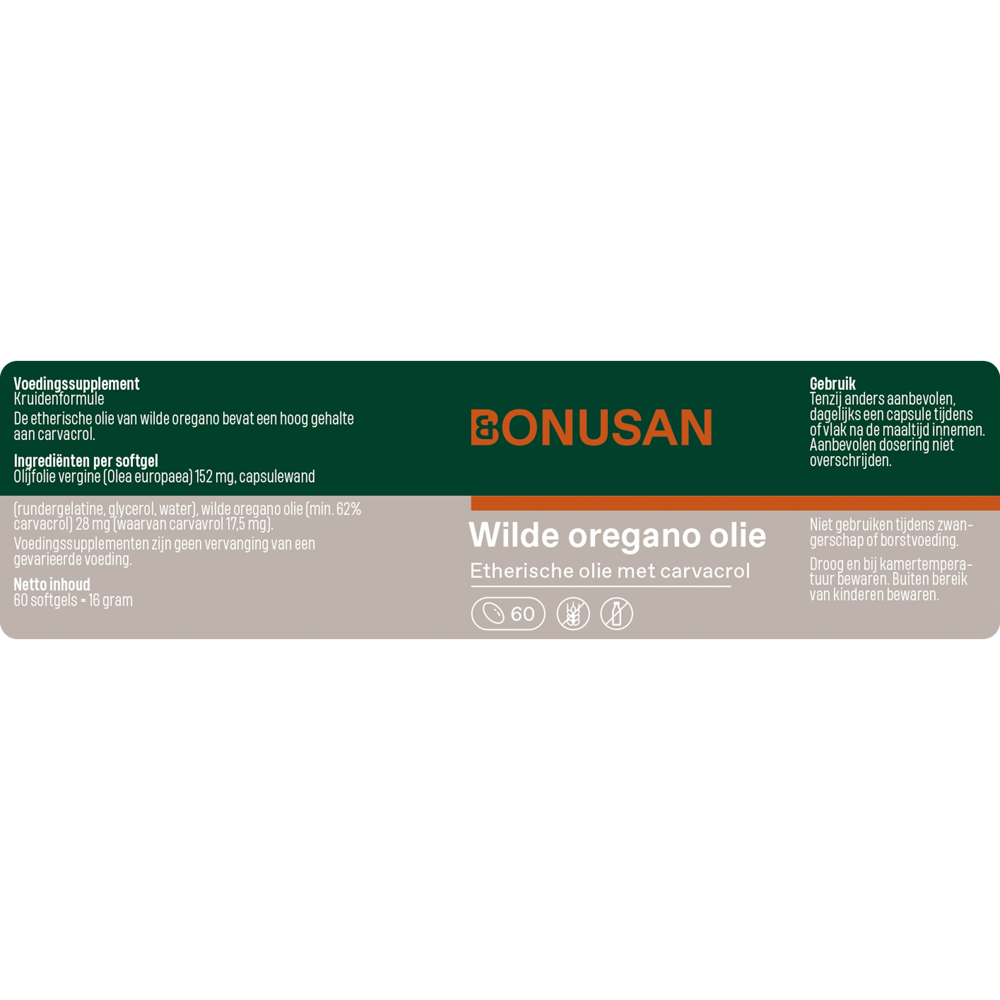 Bonusan Wilde oregano olie 60 softgels
