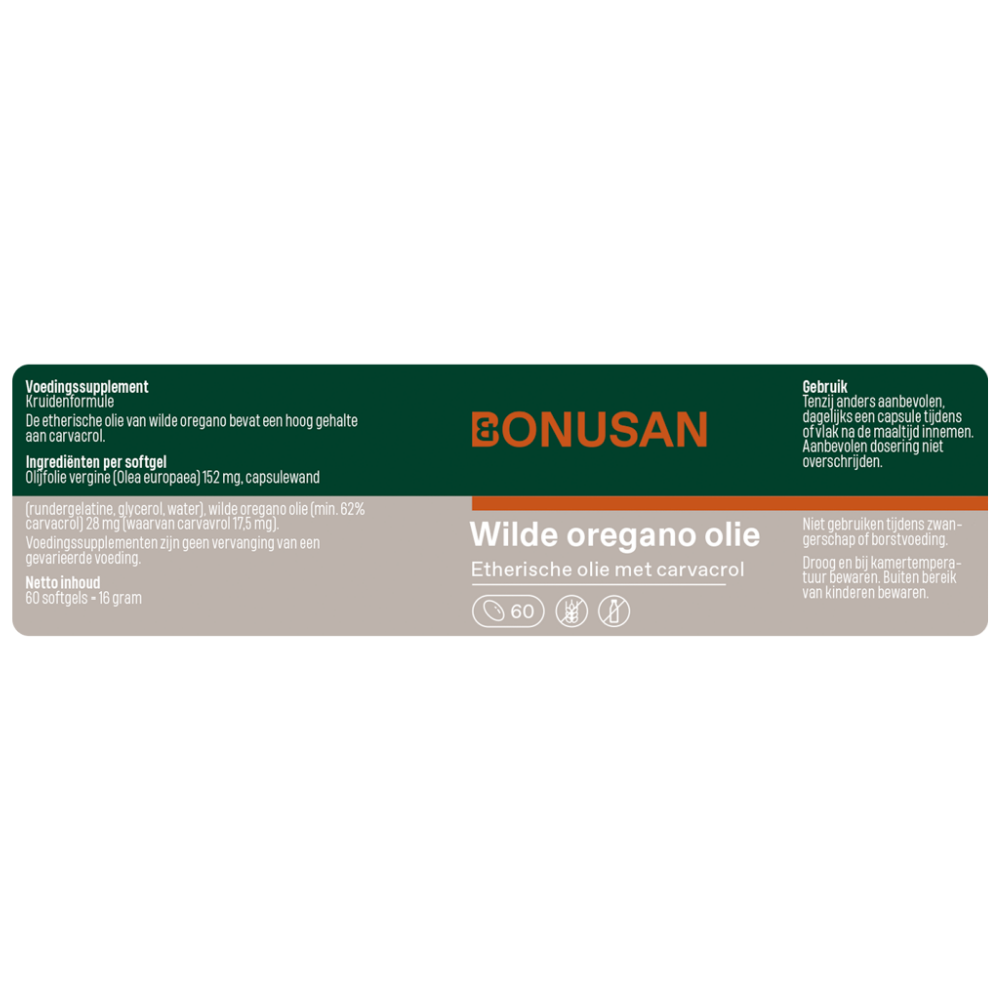 Bonusan Wilde oregano olie 60 softgels