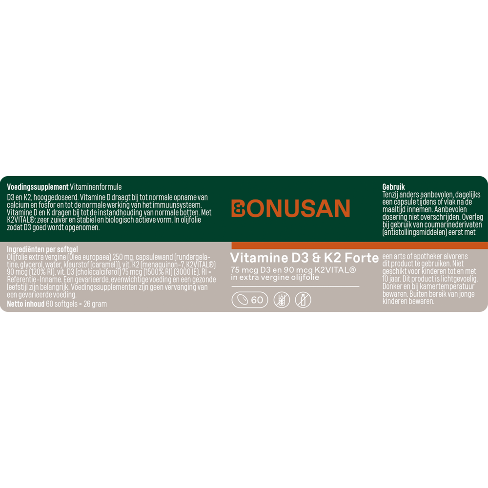 Bonusan Vitamine D3 & K2 Forte