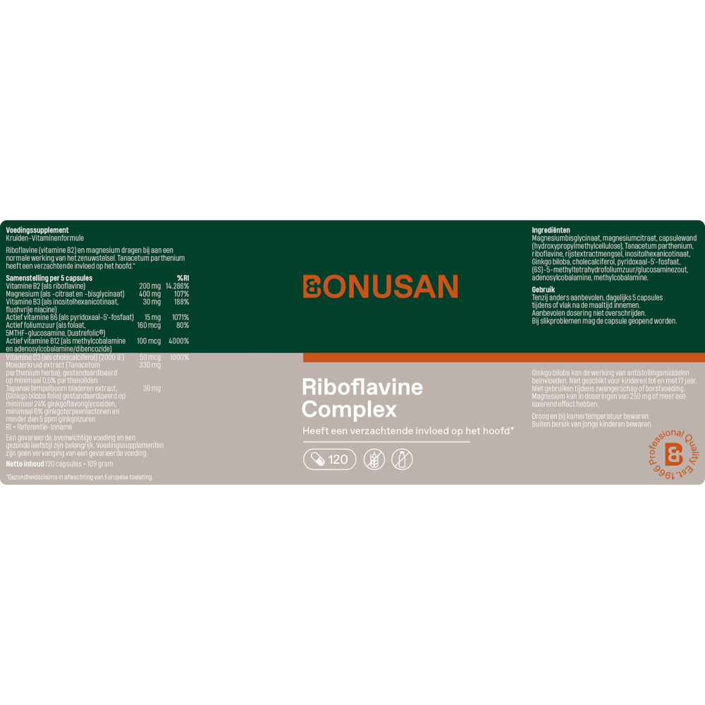 Bonusan Riboflavine Complex 120 capsules