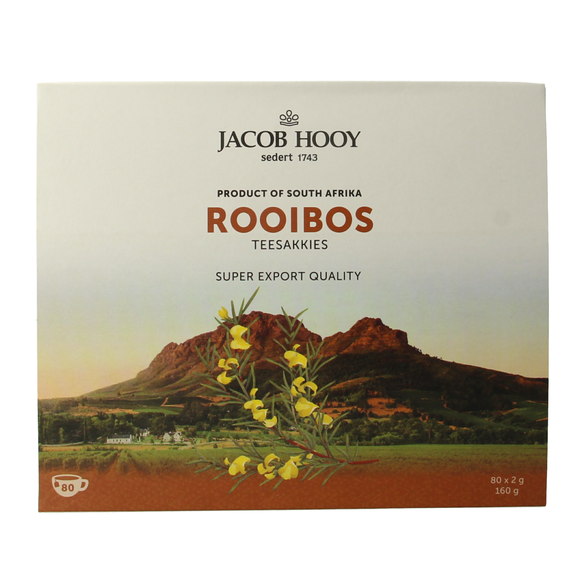Jacob Hooy Rooibosthee sakkies 80 zakjes