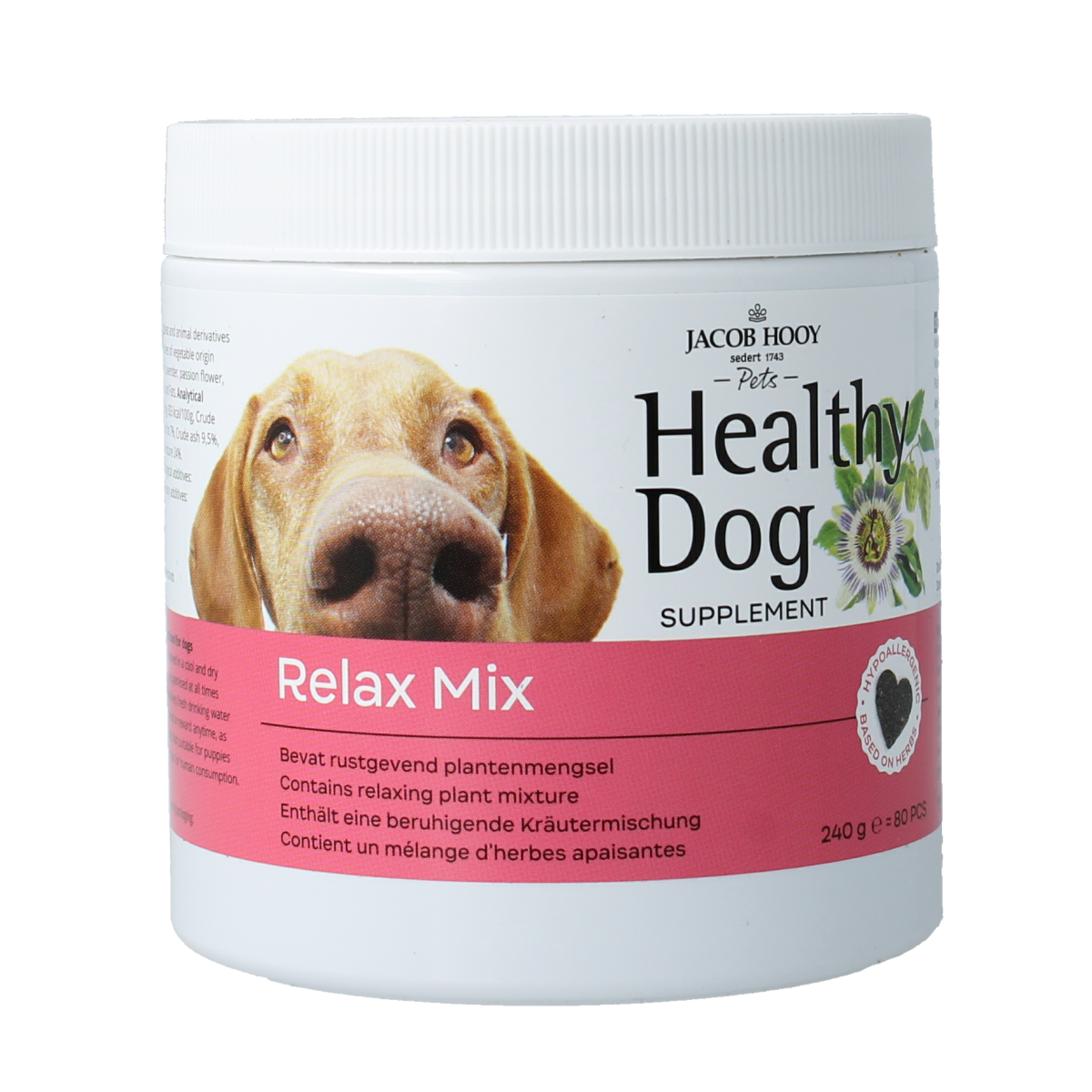 Jacob Hooy Pets Healthy dog relax mix 80 stuks