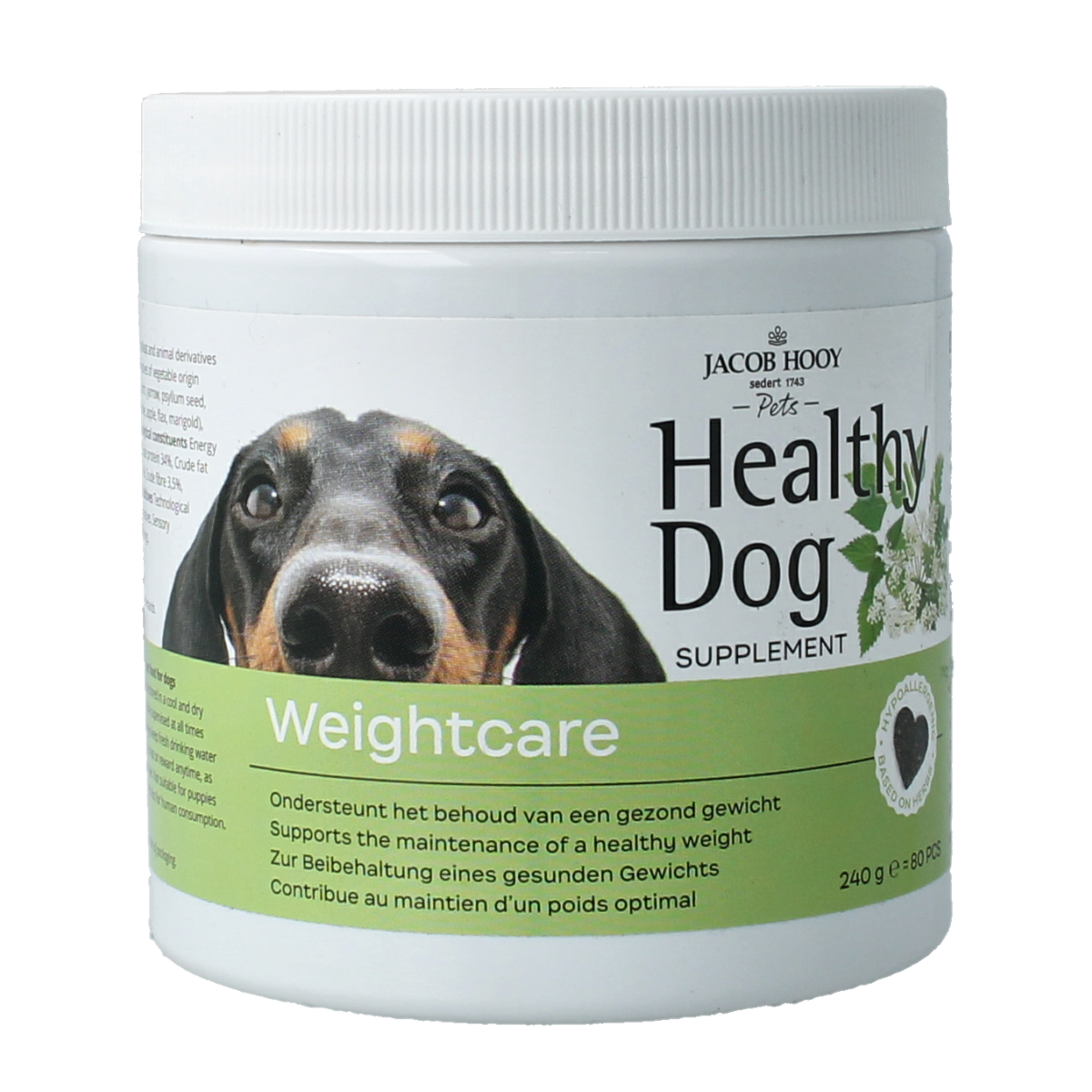 Jacob Hooy Pets Healthy dog weightcare 80 stuks