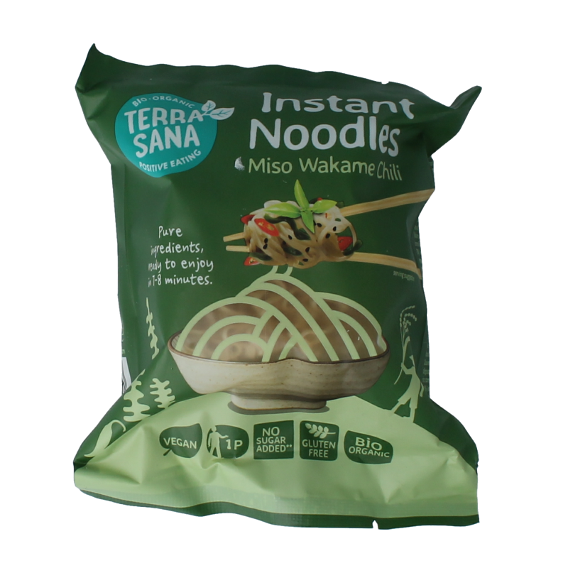 TerraSana Inst noodles wakame chili BIO 90 gram