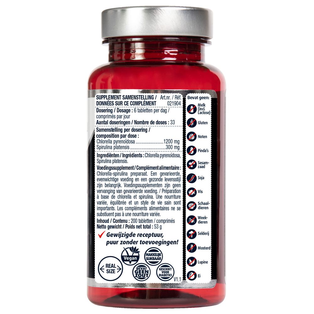 Lucovitaal Chlorella spirulina 200 tabletten