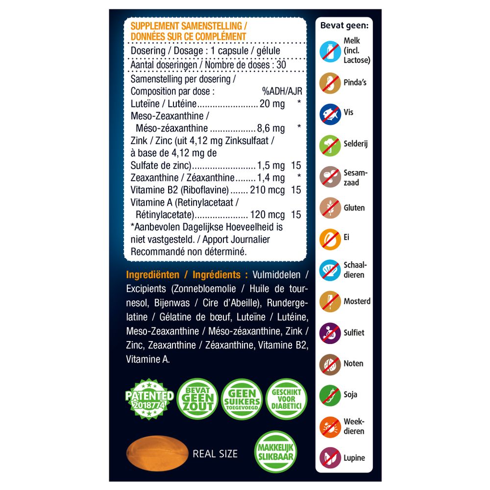 Lucovitaal Ogen scherp zien & vochtbalans 30 capsules