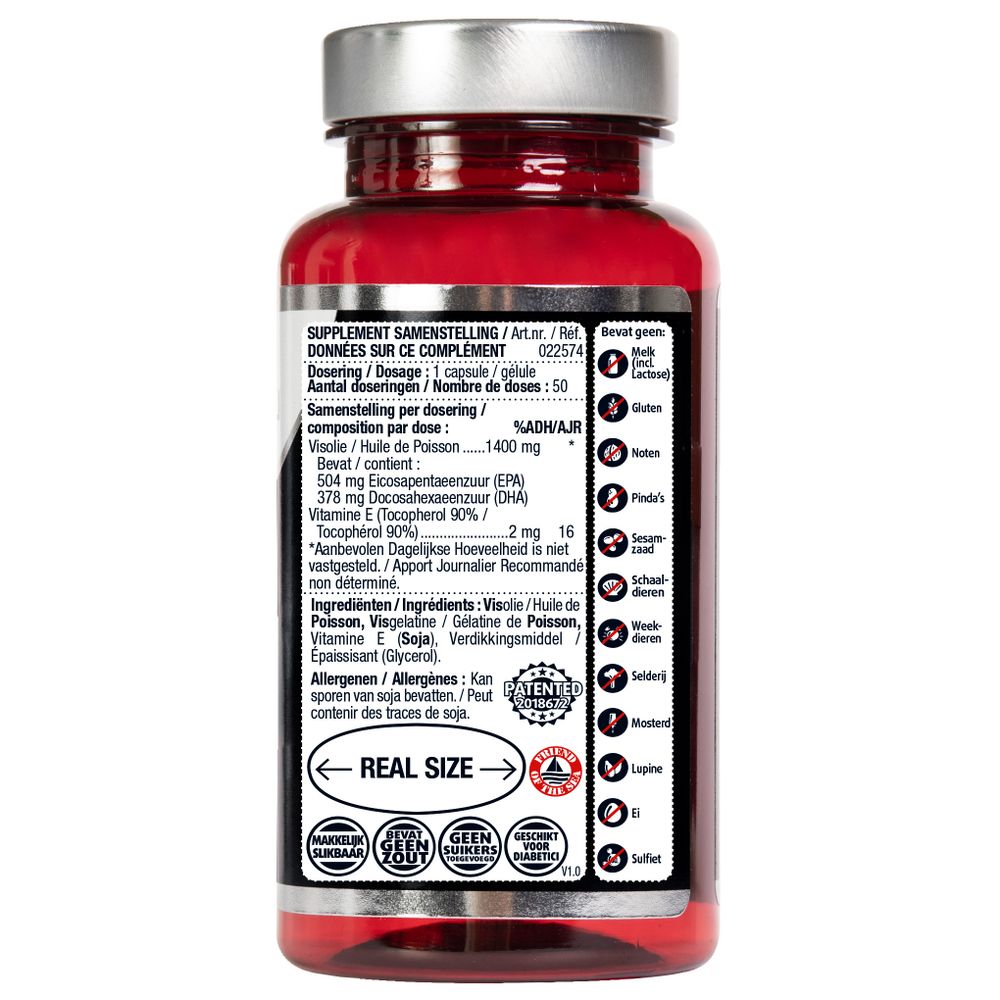Lucovitaal Koudwater Visolie Puur Omega 3 50 capsules