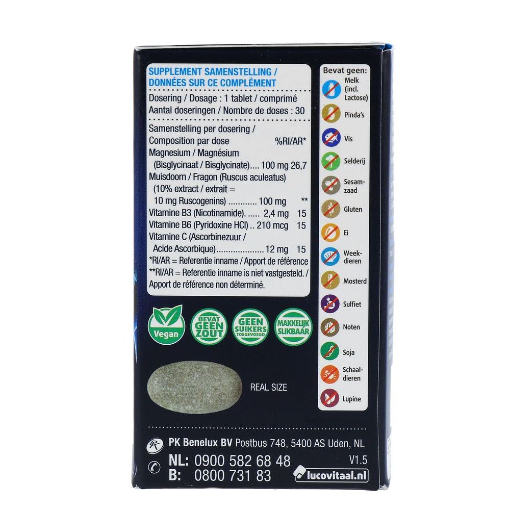 Lucovitaal Magnesium vermoeide zware benen 30 tabletten