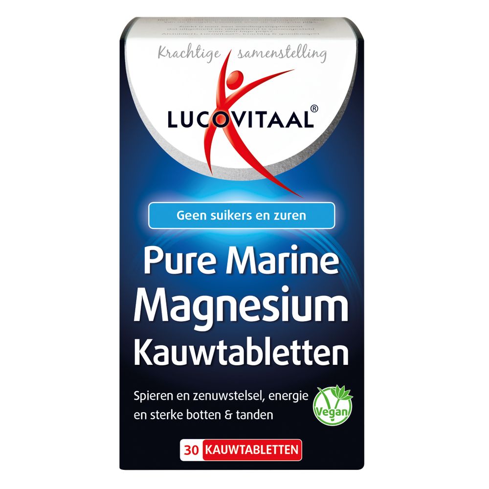 Lucovitaal Pure marine magnesium 30 kauwtabletten