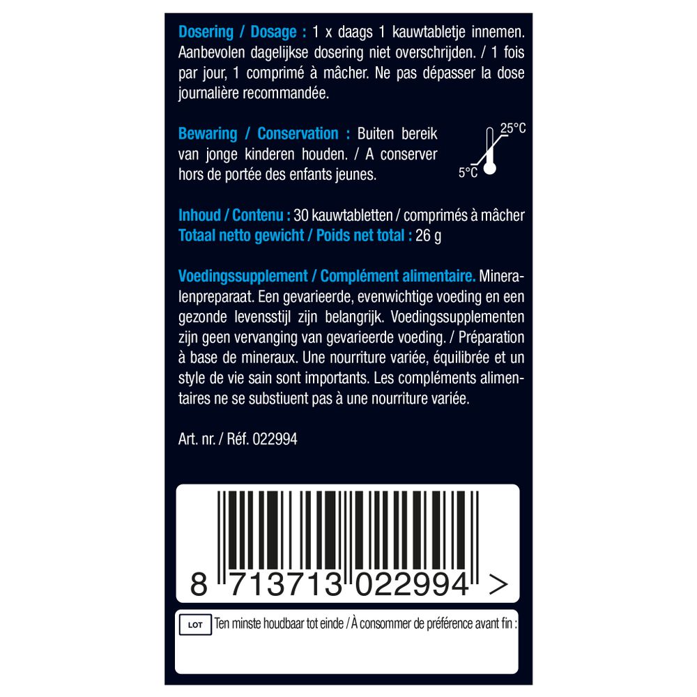 Lucovitaal Pure marine magnesium 30 kauwtabletten
