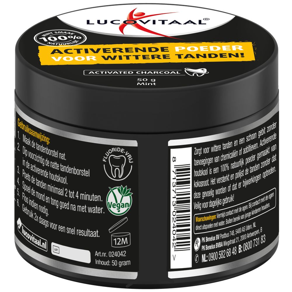 Lucovitaal Activated charcoal 50 gram
