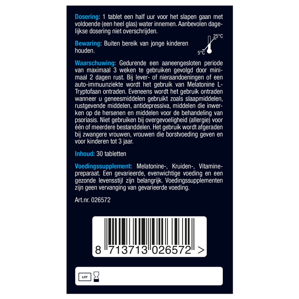 Lucovitaal Melatonine L-tryptofaan 30 tabletten