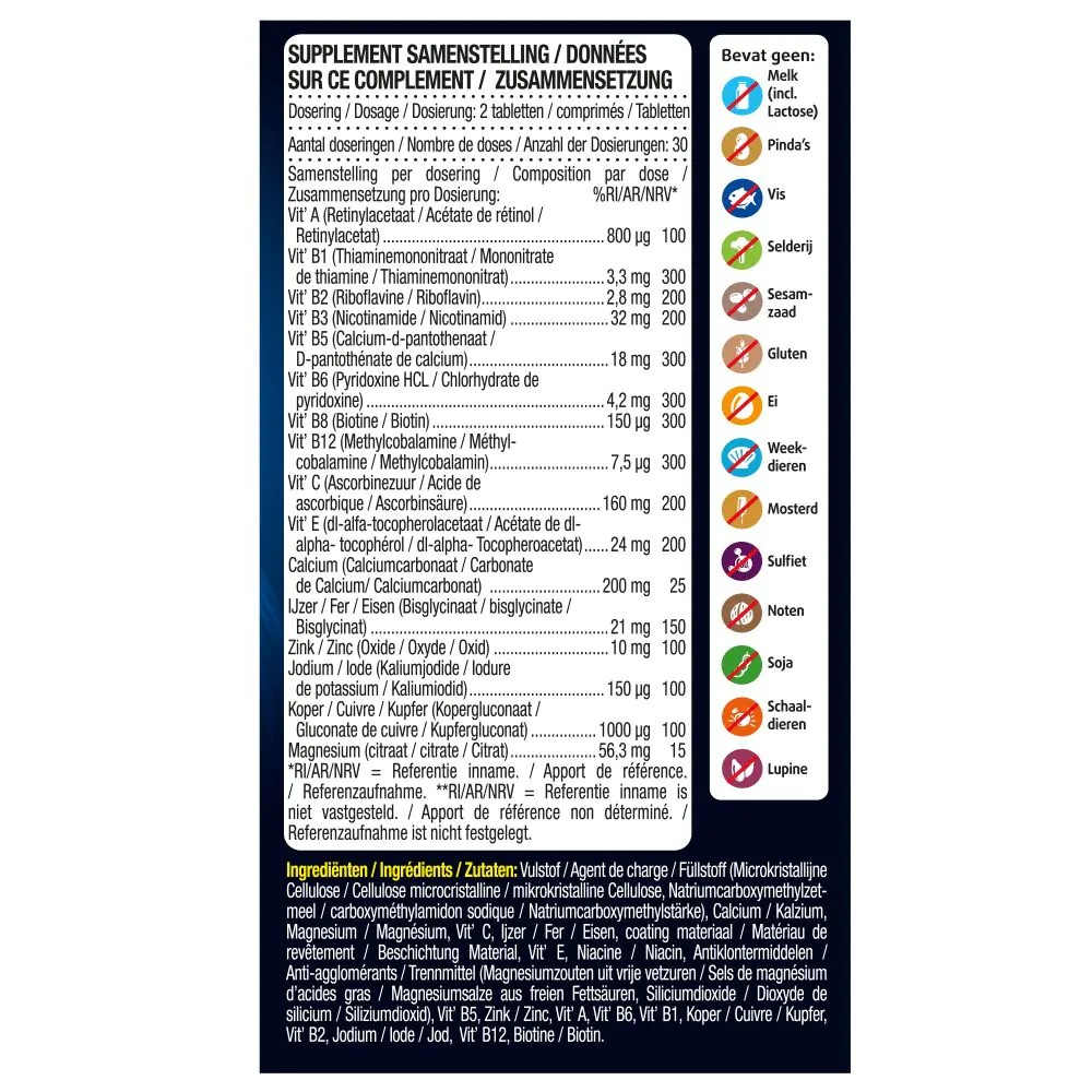 Lucovitaal Multi ijzer energie hoog gecod 60 tabletten