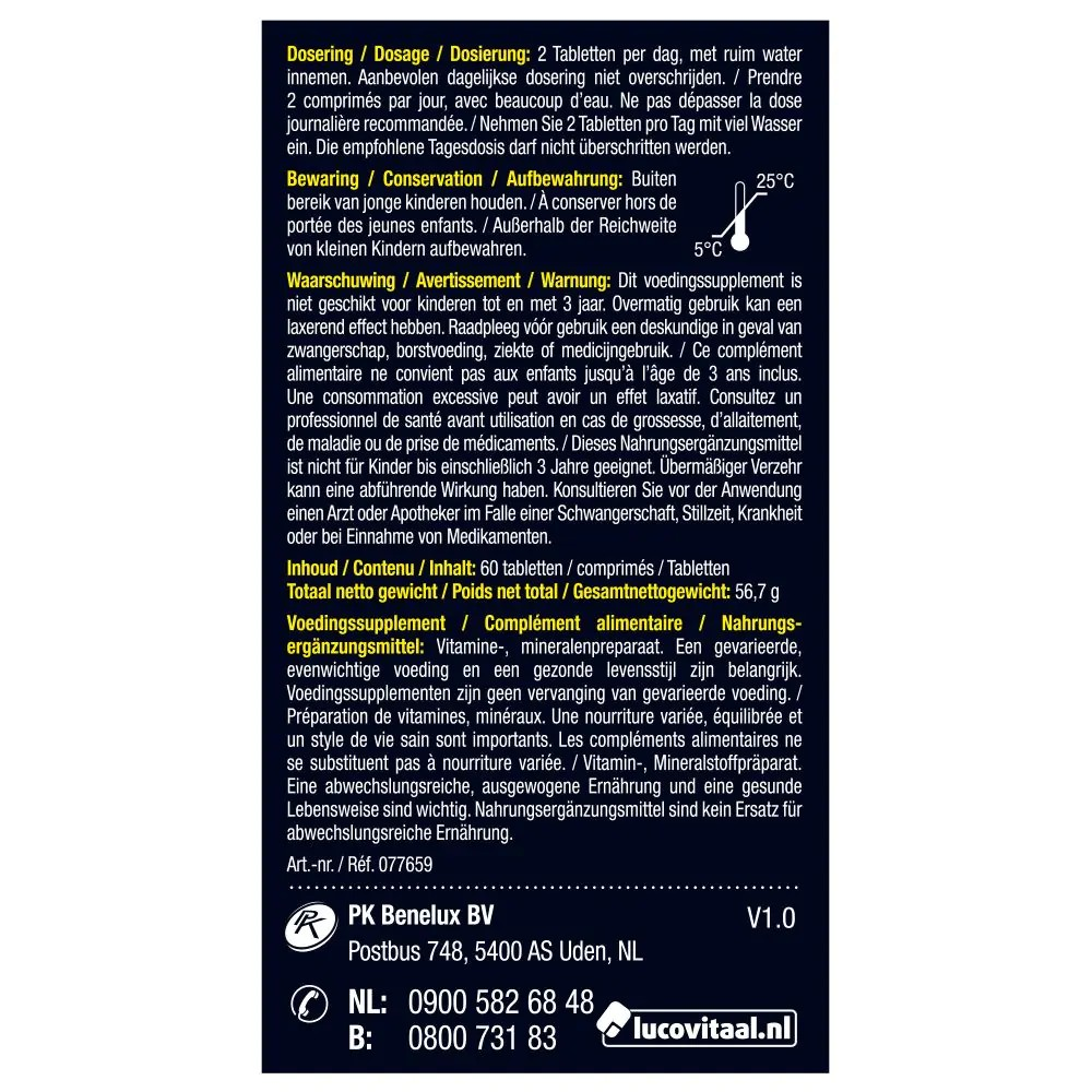 Lucovitaal Multi ijzer energie hoog gecod 60 tabletten