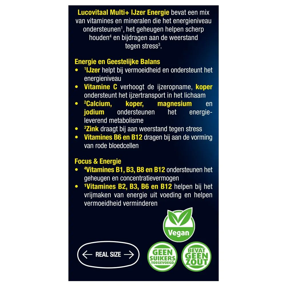 Lucovitaal Multi ijzer energie hoog gecod 60 tabletten