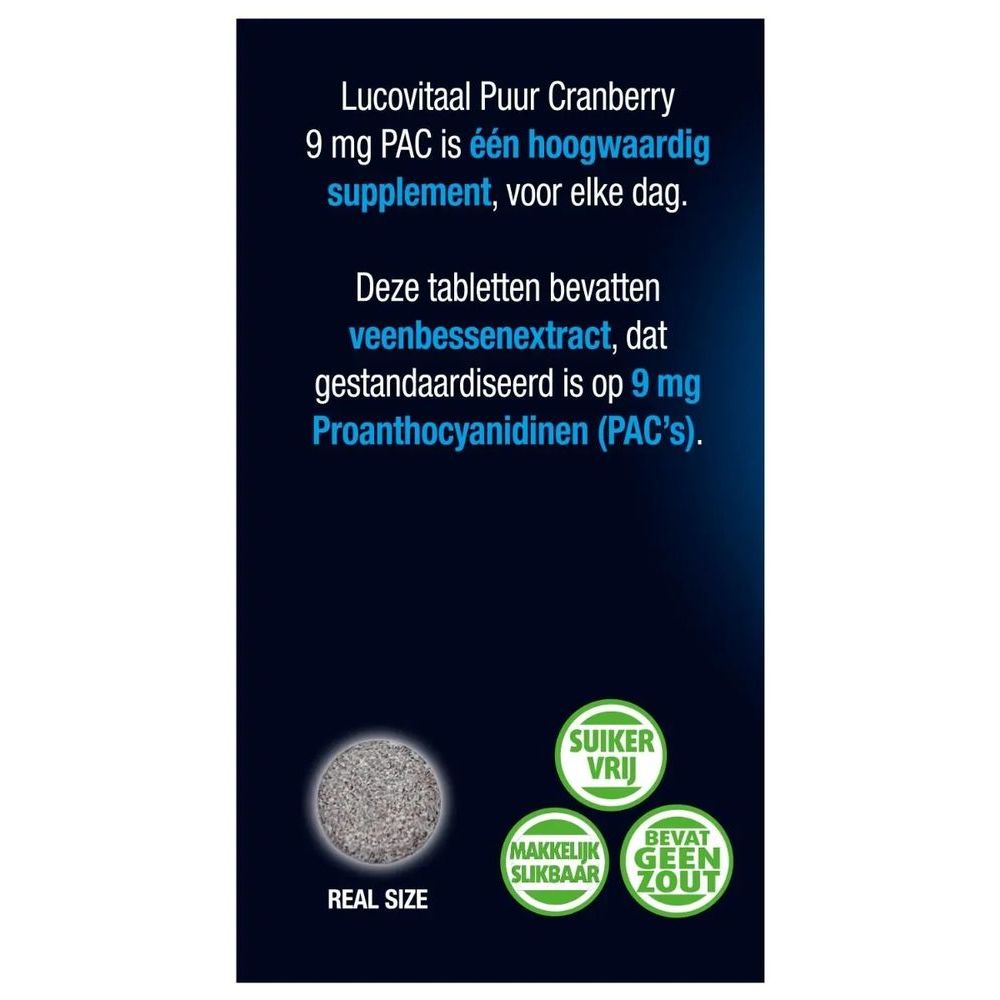 Lucovitaal Puur Cranberry 9 mg PAC 60 tabletten