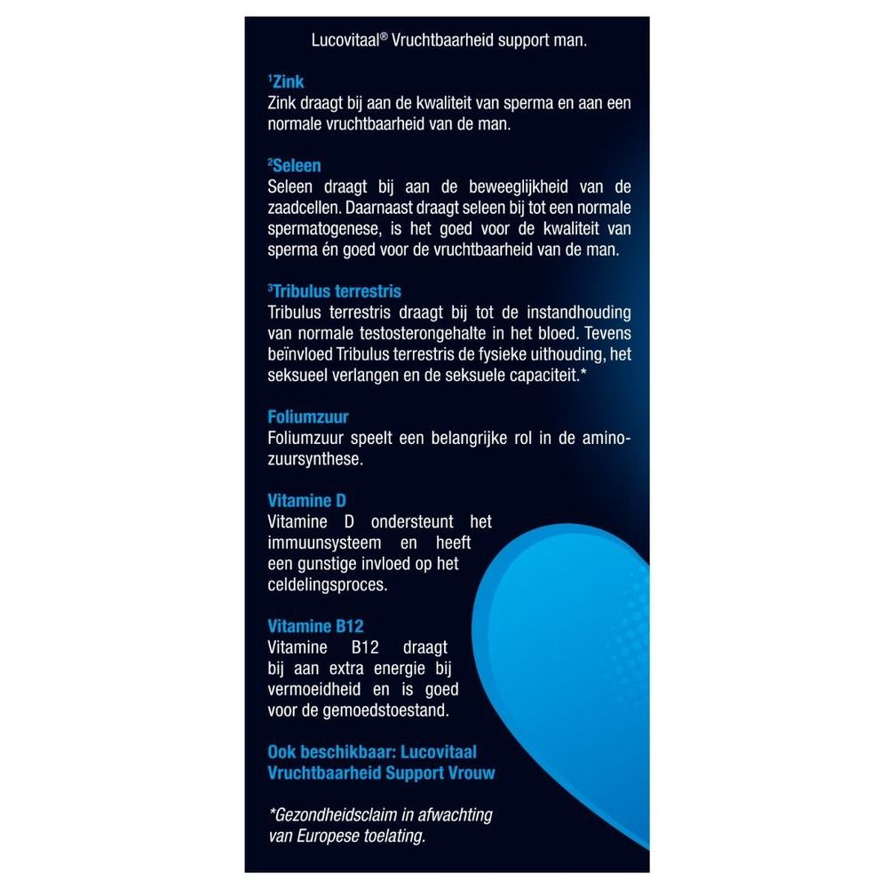 Lucovitaal Vruchtbaarheid support man 60 tabletten